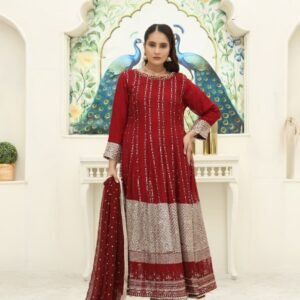 WOMEN'S-3 PIECE EMBROIDERY Chiffon | B-1688
